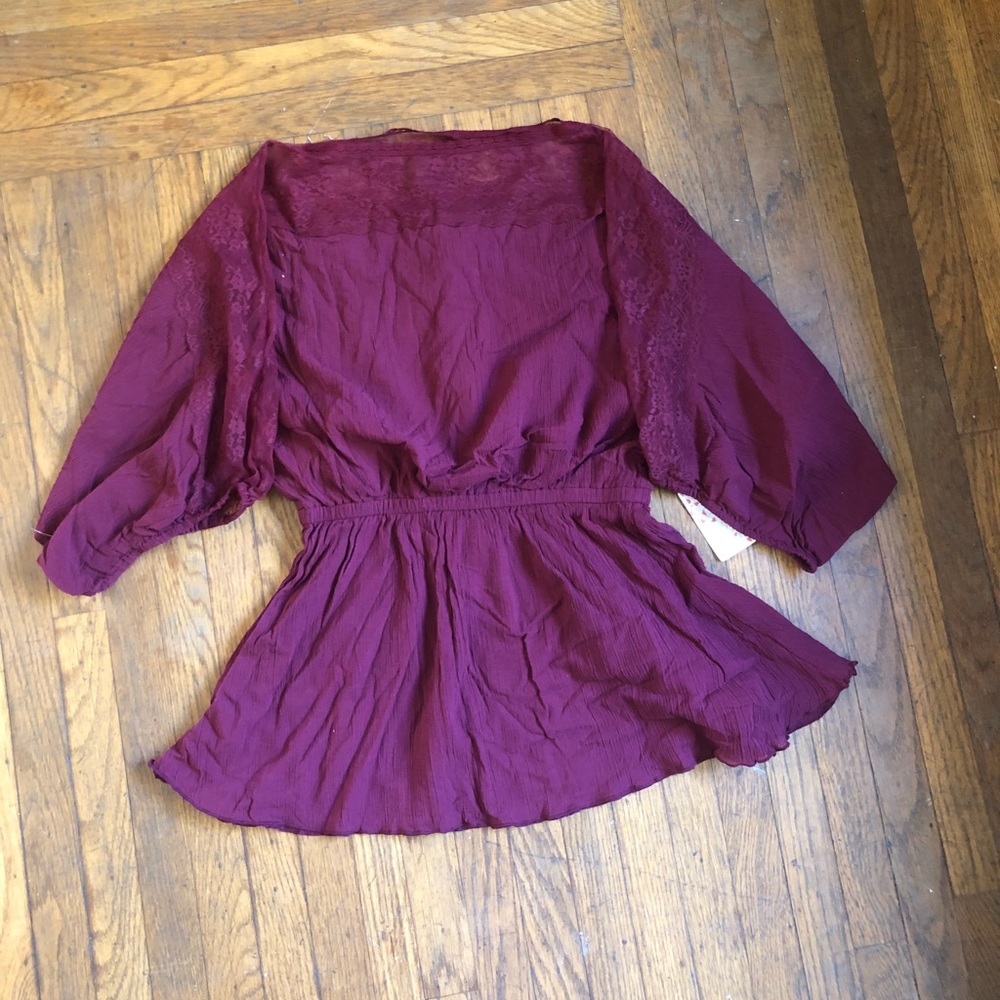 Free People Burgundy Tunic, Size M